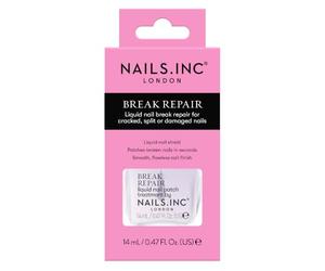 Nails.INC Break Repair Liquid Nail Break Repair For Cracked Or Split Nail | Ultra-light fast-drying shield instantly binds tears and reinforces weakened areas with a clear, flexible finish.