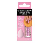 Nails.INC Chrome Glow Glazed Candy Easy Donut Effect Nails Kit, Pink Chrome Nail Powder, Mirror Effect, Shimmer Pigment, Non-Gel Polish, Easy Application Nail Art, Buffing Sponge Included, 2 Piece Set
