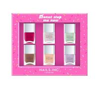 Nails Inc Donut Stop Me Now, Trendy Glaze Finish, Ultra Glossy, Fun, Colourful, Long-Lasting, Chip Resistant, Salon-Quality Manicure, Vegan, Cruelty Free, 6 Piece Gift Set