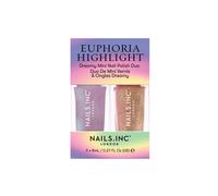 Nails Inc Euphoria Highlight Mini Nail Polish Duo, Shimmer, No Chip, Long Lasting, Quick Dry, Air Dry, Professional Manicures & Pedicures, Fingernails & Toenails, 2 Piece Set