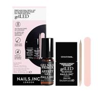 Nails.INC GelLED Prep and Seal Gel Nails Refill Kit, Beginner Friendly, Long Lasting Salon Grade Manicure, Gel Nail Primer, 2-in-1 Top Coat, & Base Coat, Nail Filer, Nail Buffer, 4 Piece Set