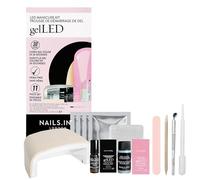 Nails.INC GelLED UV/LED Gel Nail Polish Manicure Starter Kit, Beginner Friendly, Art Manicure Salon At Home, LED Lamp, Pink Gel Polish, Manicure Tools, Primer, Base & Topcoat, Cruelty Free, 32 Pieces