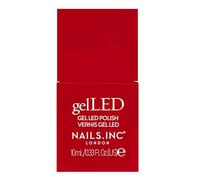Nails.INC GelLED UV/LED Gel Nail Polish, Red Hot, Ruby Red, Long Lasting, High Shine Colour, Quick Cure Formula, Cruelty Free, Art Gel Manicure At Home, 30-60 Second Cure Time, 10 ML