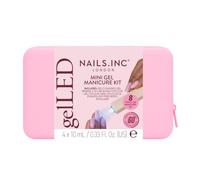Nails.INC Gels On The Go LED Gel Polish Kit - 8 Piece Mini Travel Set Pink | 15-free, HEMA-free formula cures under ultra-portable lamp in 60 seconds. High-shine, long-lasting salon finish at home.