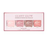 Nails.INC Glassy Glow Speedy Dry Protein Nail Polish Set, Blush Mauve Quad