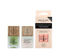 Nails Inc Glow For Good Nails, Plant Based Power Polish, Top Coat Enriched With Retinol, Glossy, No Chip, Long Lasting, Quick Dry, Cruelty Free, Vegan, 3 Piece Set