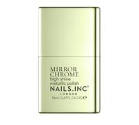 Nails Inc Go Your Chrome Way, Olive Green, Metallic Mirror Chrome, No Chip, Long Lasting, Quick Dry, Air Dry, Professional Manicures & Pedicures, Fingernails & Toenails, Vegan Nail Polish, 14 ML