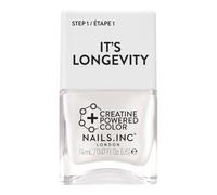 Nails.INC It's Longevity Wellness & Wear Dua Pearl White Colour Nail Polish | Our advanced, nutrient-rich formula delivers professional-grade, long-wear shine while fortifying nails with every stroke.