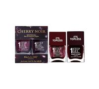 Nails Inc It's Topless Gel-Like Cherry Noir Nail Polish Duo, 4-in-1 Base Coat, Treatment, Colour & Top Coat, Long Lasting, Strong, Chip Free, Glossy Salon Quality Manicure, Air Dry, 2 Piece Set