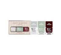 Nails Inc It's Topless Gel-Like Dirty Martini Nail Polish Trio, 4-in-1 Base Coat, Treatment, Colour & Top Coat, Long Lasting, Strong, Chip Free, Glossy Salon Quality Manicure, Air Dry, 3 Piece Set