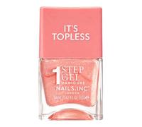 Nails.INC It's Topless Gel-Like Nail Polish, 4-in-1 Base Coat, Treatment, Colour & Top Coat, Long Lasting, Peach Iridescent, Glossy Salon Quality Manicure, Air Dry Nail Polish, Millie, 14 ML