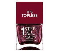 Nails Inc It's Topless Gel-Like Nail Polish, 4-in-1 Base Coat, Treatment, Colour & Top Coat, Long Lasting, Strong, Chip Free Nails, Glossy Salon Quality Manicure, Air Dry Nail Polish, Scarlett, 14 ML
