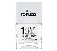 Nails Inc It's Topless Gel-Like Nail Polish, 4-in-1 Base Coat, Treatment, Colour & Top Coat, Long Lasting, Strong, Chip Free Nails, Glossy Salon Quality Manicure, Air Dry Nail Polish, Reese, 14 ML