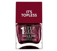 Nails Inc It's Topless Gel-Like Nail Polish, 4-in-1 Base Coat, Treatment, Colour & Top Coat, Long Lasting, Strong, Chip Free Nails, Glossy Salon Quality Manicure, Air Dry Nail Polish, Scarlett, 14 ML