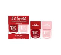 Nails Inc It's Topless Gel-Like Nail Polish Duo, 4-in-1 Base Coat, Treatment, Colour & Top Coat, Long Lasting, Strong, Chip Free Nails, Glossy Salon Quality Manicure, Air Dry Nail Polish, 2 Piece Set