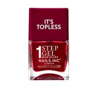 Nails.INC It's Topless Poppy Red Pearl Gel-Like Nail Polish | Glossy 1-step gel formula lasts up to 6 days with no UV light. Formulated with bio-peptides for strong nails.