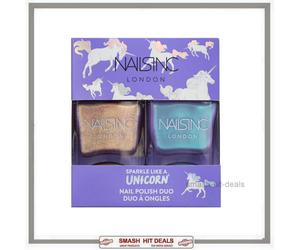 Nails Inc Nail Polish Duo -CHOOSE FROM Unicorn Crystals Hot Not Diamond Dreaming