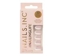 Nails.INC #NailingLife All Out Olivia Glaze French Tip Press-On Nails, Almond Shaped, 30 Nail Sizes, Long-Lasting, Non-Damaging, No Snap, Salon-Quality At Home Manicure, Glue Included, 33 Piece Set