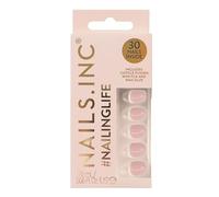Nails.INC #NailingLife Classic Kim French Tip Square-Shaped Press-On Nail, 30 Nail Sizes, Long-Lasting, Non-Damaging, No Snap, Salon-Quality At Home Manicure, Glue Included, 33 Piece Set