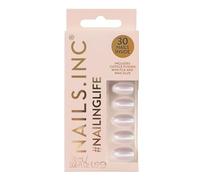 Nails.INC #NailingLife Just Like Hailey Pink Glaze Chrome Press-On Nails, Almond Shaped, 30 Nail Sizes, Long-Lasting, Non-Damaging, No Snap, Salon-Quality At Home Manicure, Glue Included, 33 Piece Set