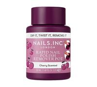 Nails.INC Rapid Nail Polish Remover Pot, Formulated with Collagen to Promote Nail Strength and Growth, Cherry Scented, Acetone Free, Cruelty Free, Vegan, 50ml