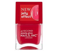 Nails Inc Ready To Jelly, Sheer Red, Fast Drying, Long Lasting, High Shine, Chip Resistant, Translucent Effect, Air Dry Manicure, Cruelty Free, Aria, See Through Nail Polish, 14 ML