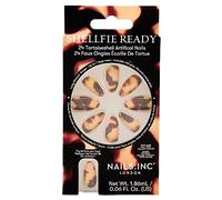 Nails Inc Shellfie Ready Tortoiseshell Artificial Nails, Includes Glue, Cuticle Pusher, File, Trendy Nail Art, Long Lasting False Nails, Salon Quality, Made With Recycled Materials, 24 Piece Set