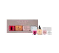 Nails Inc Super Dew Nail Polish Quad, Glow Enhancing Shades, Clean Girl Aesthetic, Fast Drying, Long Lasting, Chip Resistant, Air Dry Manicure, Vitamin C Cuticle Oil, Vegan, Cruelty Free, 4 Piece Set