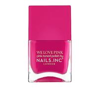 Nails Inc We Love Pink, Pink Before We Speak, Hot Pink, Glossy, No Chip, Long Lasting, Quick Dry, Air Dry, Professional Manicures & Pedicures, Fingernails & Toenails, Vegan Nail Polish, 14 ML