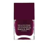 Nails Inc We Love Pink, What's The Blush, Burgundy, Glossy, No Chip, Long Lasting, Quick Dry, Air Dry, Professional Manicures & Pedicures, Fingernails & Toenails, Vegan Nail Polish, 14 ML