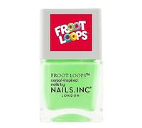 Nails Inc x Froot Loops™ CE-REAL TALK Fruity Scented, Neon Green, Vibrant Colours, Glossy Finish, No Chip, Long Lasting, Quick Dry, Air Dry, Cruelty Free, Vegan, Nail Polish, 14 ML