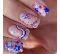 Nails Independence Day Press France Tips Fake Nails