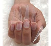Nails Lavish Tips Clear for Acrylic Nail Long 500PCS Nails Stiletto 10