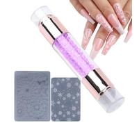 Nails, Nail Stamper, Home Stamping Pens - Double Ended Design Rinestone Embellished Stamping Pen Kit for Women Household Practices for Practice