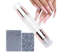 Nails, Nail Stamper, Stamp Art Pen | Double-ended Design Rinestone Embellished Stamping Pen Kit for Women Household Practices for Practice