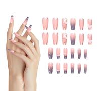 Nails Press Ons Cute Bow Stick - Press On Nails With Elegant 3d Designs | 24 Pieces Artificial | Bow Fake Tips | Accessories For Stylish Women | False Cute For Women And Girls