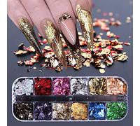Nails Rhinestones,Professional Nail Decoration 12 Grid Nail Crystals Gems for Women Girl Nails Stud Foil for Nails Art Craft DIY(Irregular Shape)