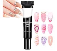 Nails Sculpting Gel, Clear 5D Finger Gel, Clear Sculpting Molding Nail Glue, for Beginner Professional Home Salon Wedding Halloween Christmas Party Women Girls Events, Black, 8ml