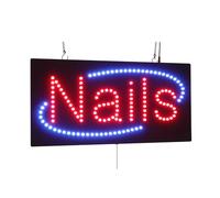 Nails Sign, TOPKING Signage, LED Neon Open, Store, Window, Shop, Business, Display, Grand Opening Gift, Manicures Pedicures