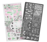 Nails Stamp Templates Christmas Series Art Stamping Plates Snowflake Plates Manicuring Print Stencils Christmas Stamps Snowflake Templates Plate