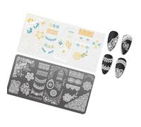 Nails Stamp Templates French Tip Nails Stamping Plates, LACE05 | Manicure Print Stencils for French Tip Nails Stamping Plates, Hollow Lines Nails Art Decoration