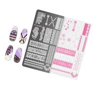 Nails Stencil Stamp Flowers Nails Stamping Templates French Stamping Plates Art Stencils For Salon Art Stamp Tool French Plates Flowers Manicure Images Stencil