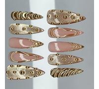 Nails Stickers French Tip 3D Molten Gold Sunset Press Stick for Artistic Manicure Designs and Fashionable Women Daily