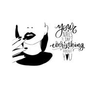 Nails Studio Wall Decal Nails Beauty Salon Wall Sticker Nails Studio Wall DecorVinyl Nail Salon Nail Polish-XL-74x125cm-Black