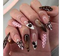 Nails Tips with Dot Gradient Pattern Sophisticated French Art Pattern Comfortable Wear for Professional False Nails