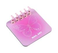 Nails Training Stand With Detachable Heart Acrylic Base Alloy Holder For Salon Display & Art Practice Nail Holder