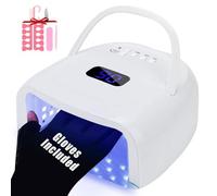 NailShow UV LED Nail Lamp, 60W Professional Rechargeable, 4 Timer Settings, Gel Nail Polish Dryer, 42pcs LED UV Lights, Auto Sensor, White