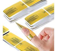 Nailskey Nail Forms for Gel Builder - 100 Pcs Self Adhesive Nail Extension Stickers for Acrylic, UV & Poly Gel with Tip Sculpting Guide - Nail Art for Home & Salon (Pack of 100)