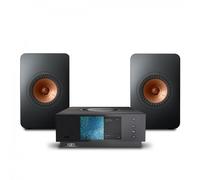 Naim Uniti Atom & KEF LS50 Meta Speakers Black & Chord Company Cable