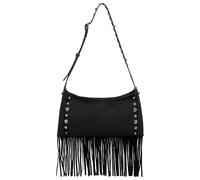 Naimo Womens Leather Shoulder Bag Large Tote Handbang Elegant Hobo Bag Vintage Purse, Fringe Black